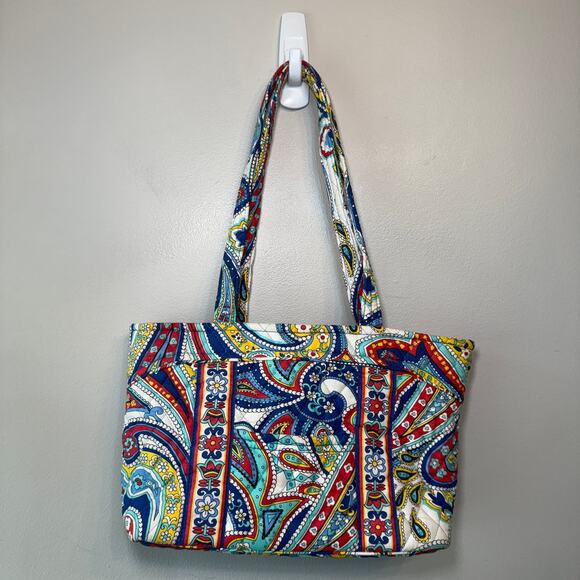 Vera Bradley Marina Paisley Print Tote Handbag Shoulder Bag Purse - Picture 1 of 10